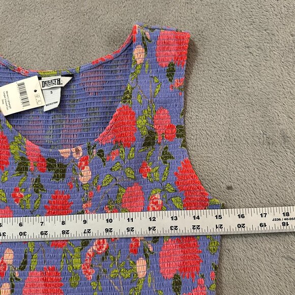 NWT Duluth Trading Co Longtail Sun Dress Maxi Floral Smocked SMALL 100% Cotton - Picture 3 of 6